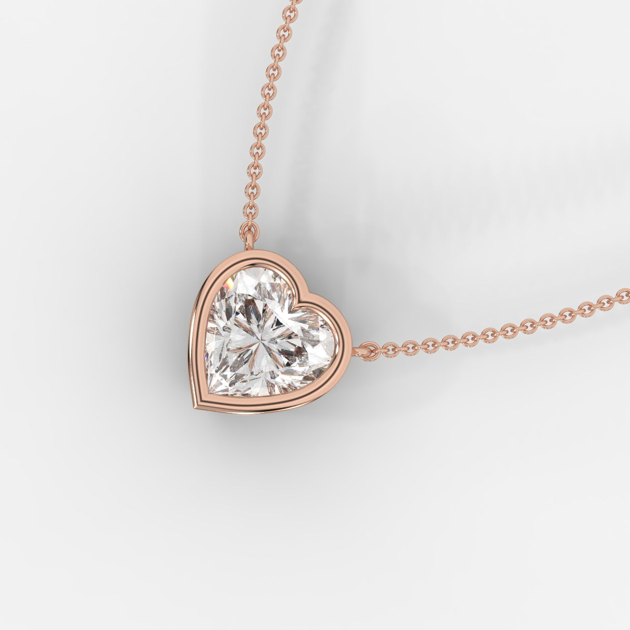Avery Solitaire Pendant With 18" Adjustable Chain - Heart