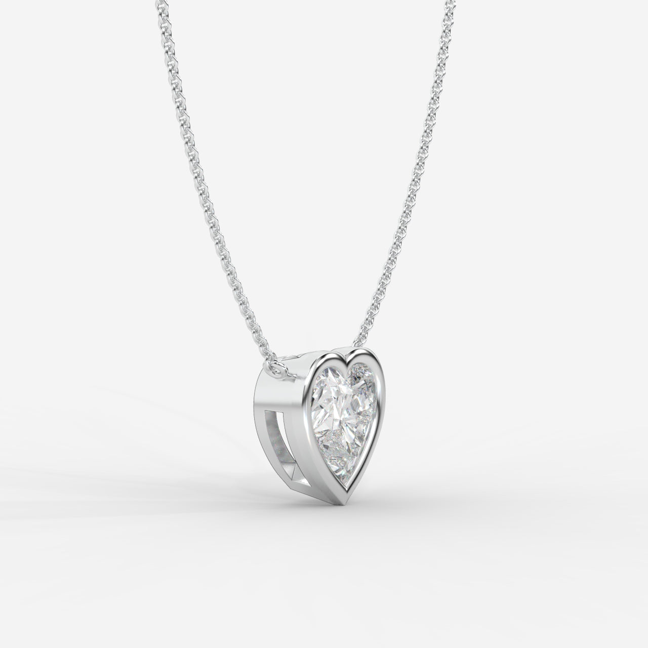 Avery Solitaire Pendant With 18" Adjustable Chain - Heart