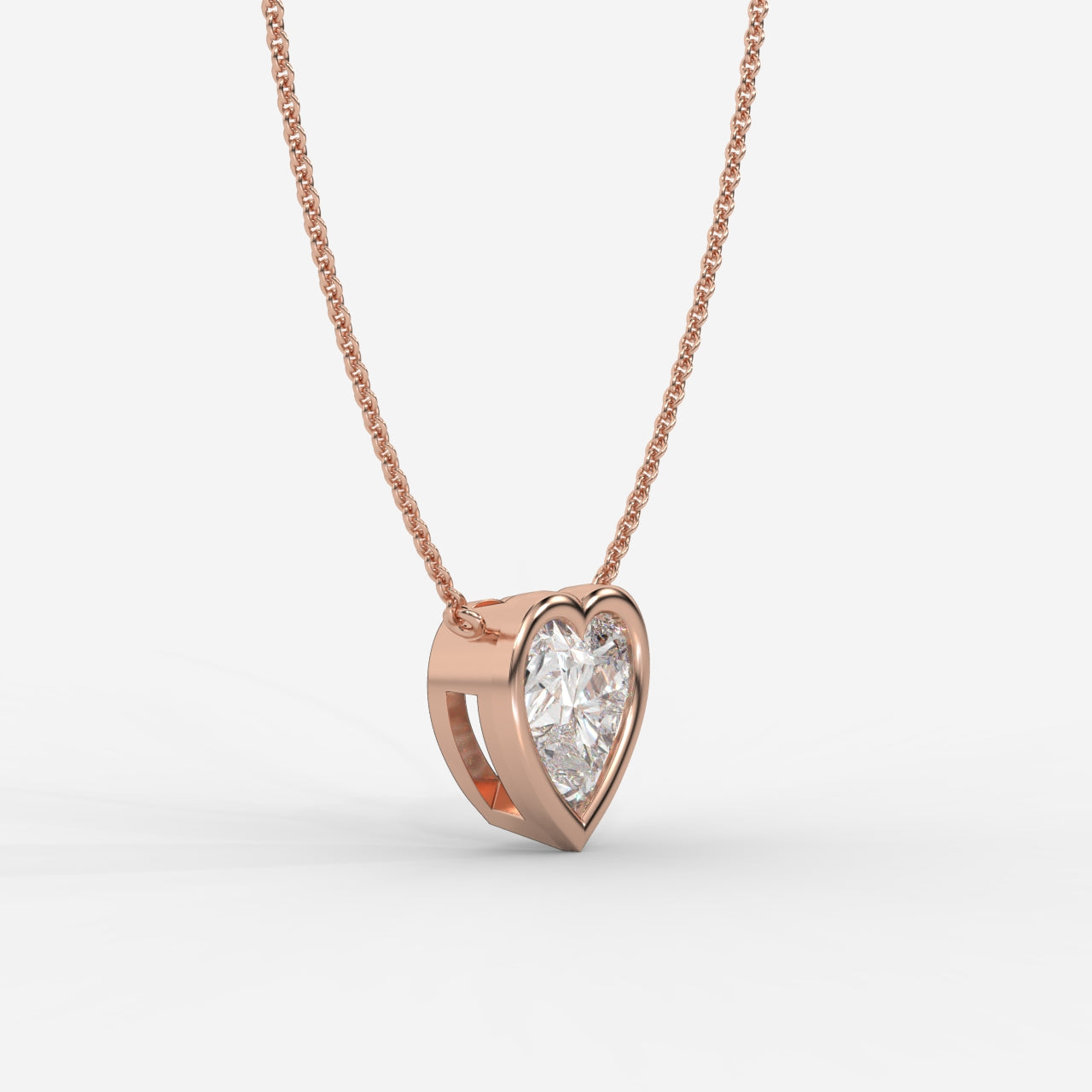 Avery Solitaire Pendant With 18" Adjustable Chain - Heart