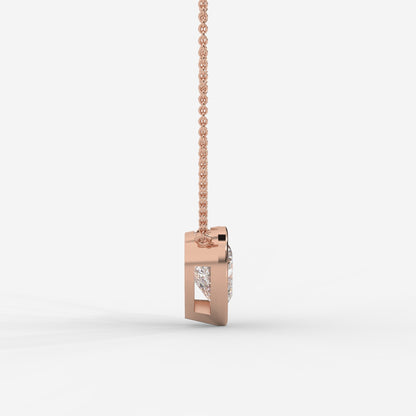 Avery Solitaire Pendant With 18" Adjustable Chain - Heart