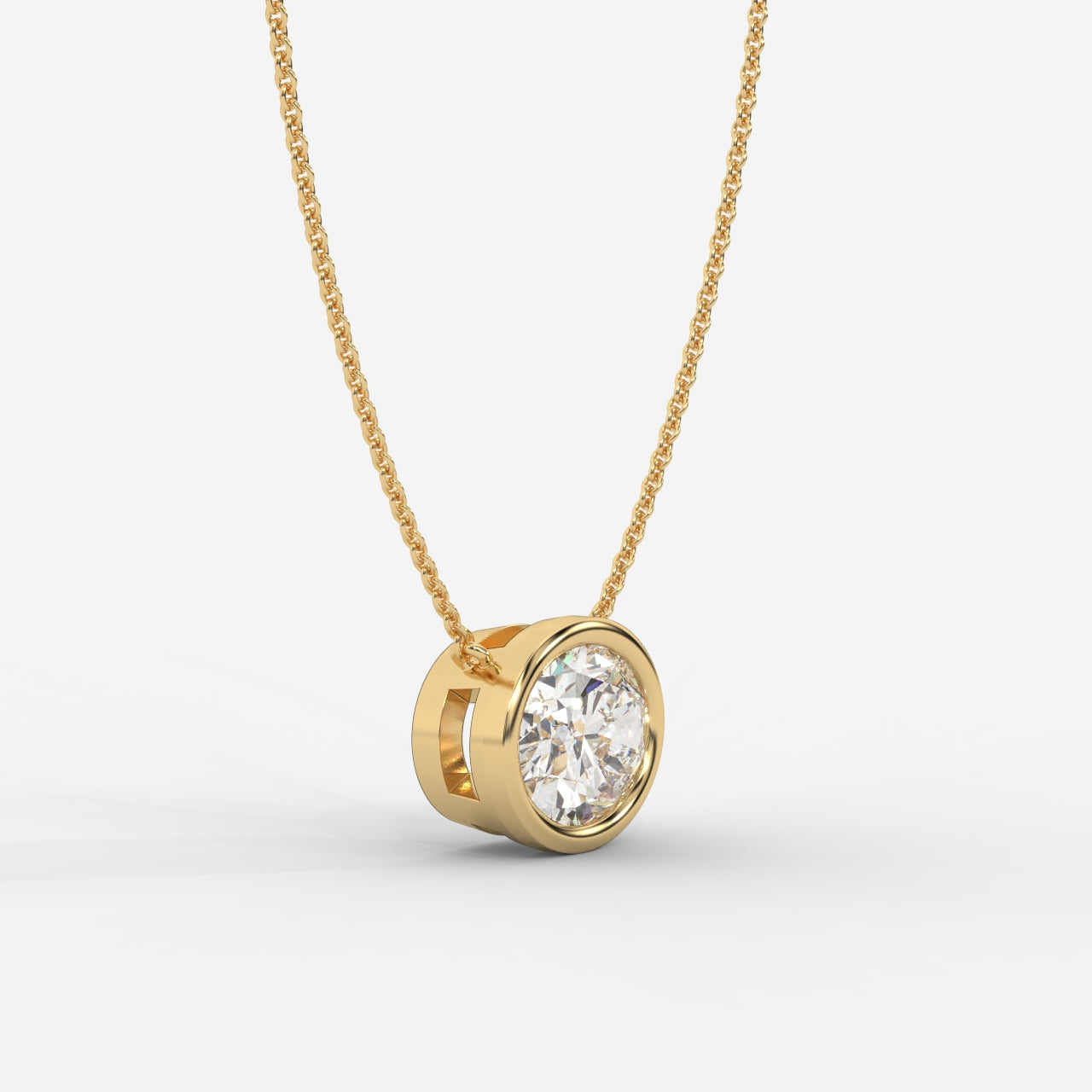 Avery Solitaire Pendant With 18" Adjustable Chain - Oval