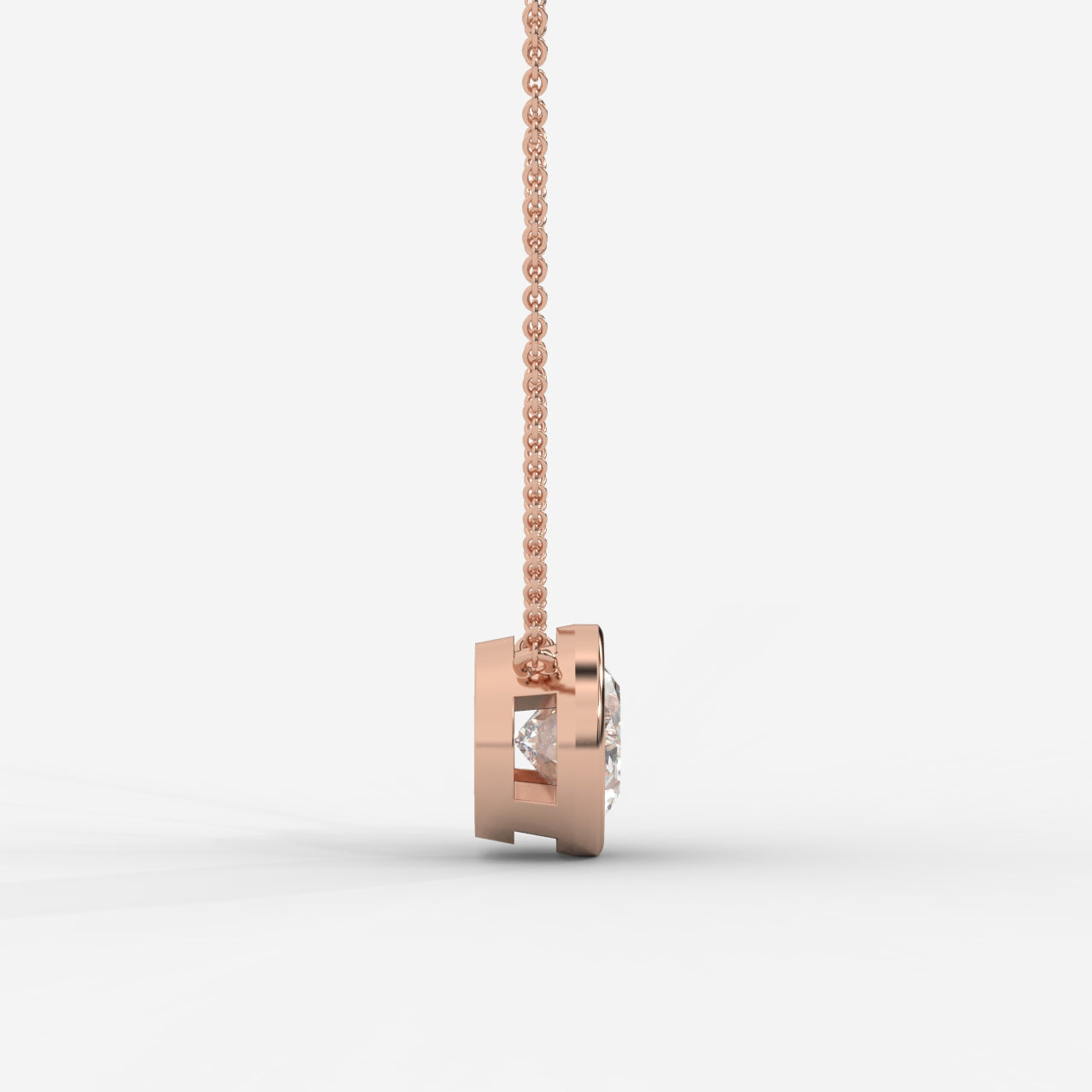 Avery Solitaire Pendant With 18" Adjustable Chain - Oval