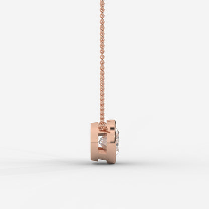 Avery Solitaire Pendant With 18" Adjustable Chain - Oval