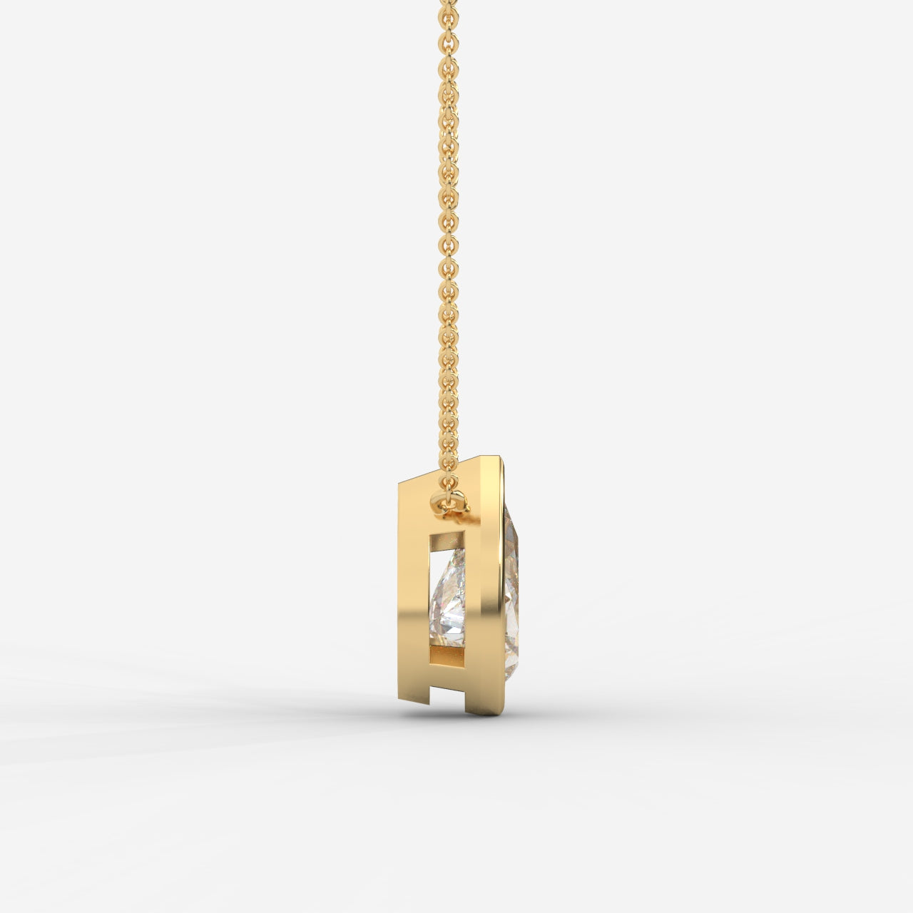 Avery Solitaire Pendant With 18" Adjustable Chain - Pear