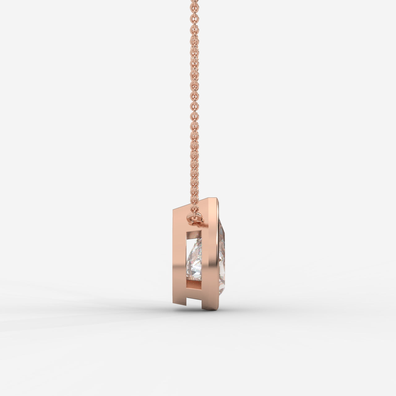 Avery Solitaire Pendant With 18" Adjustable Chain - Pear