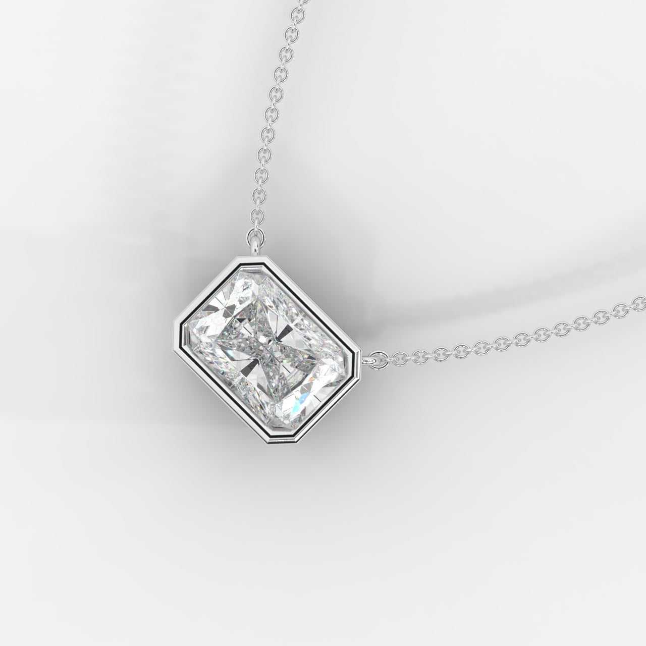 Avery Solitaire Pendant With 18" Adjustable Chain - Radiant
