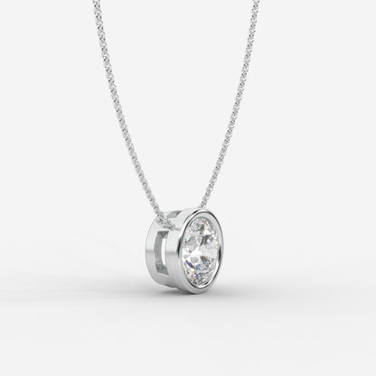 Avery Solitaire Pendant With 18" Adjustable Chain - Round
