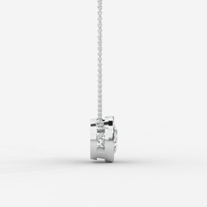 Avery Solitaire Pendant With 18" Adjustable Chain - Round