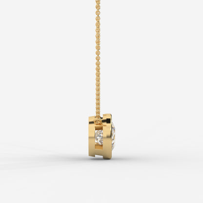 Avery Solitaire Pendant With 18" Adjustable Chain - Round