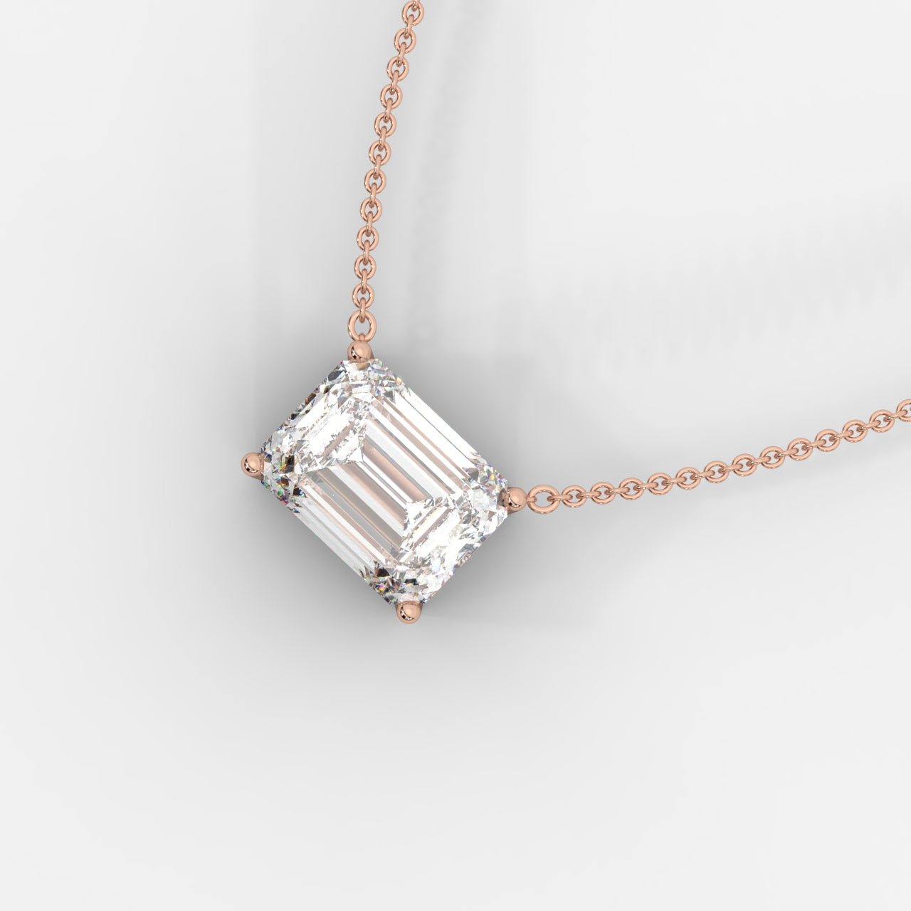 Avery Emerald Solitaire Pendant Necklace 1ctW