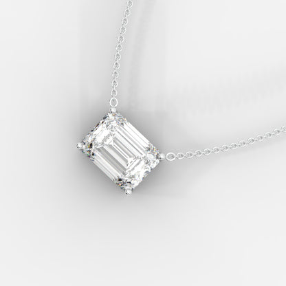 Avery Emerald Solitaire Pendant Necklace 1ctW