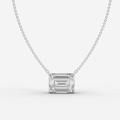 Avery Emerald Solitaire Pendant Necklace 1ctW