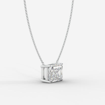 Avery Emerald Solitaire Pendant Necklace 1ctW