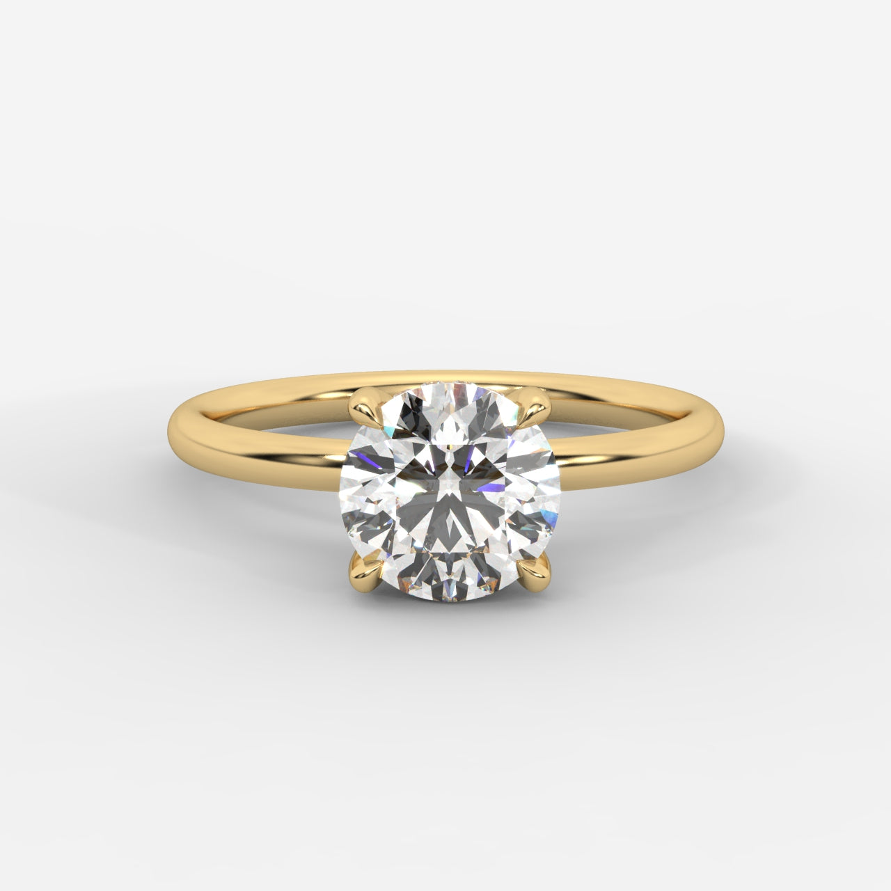 Talia Solitaire Ring With Hidden Halo - Round