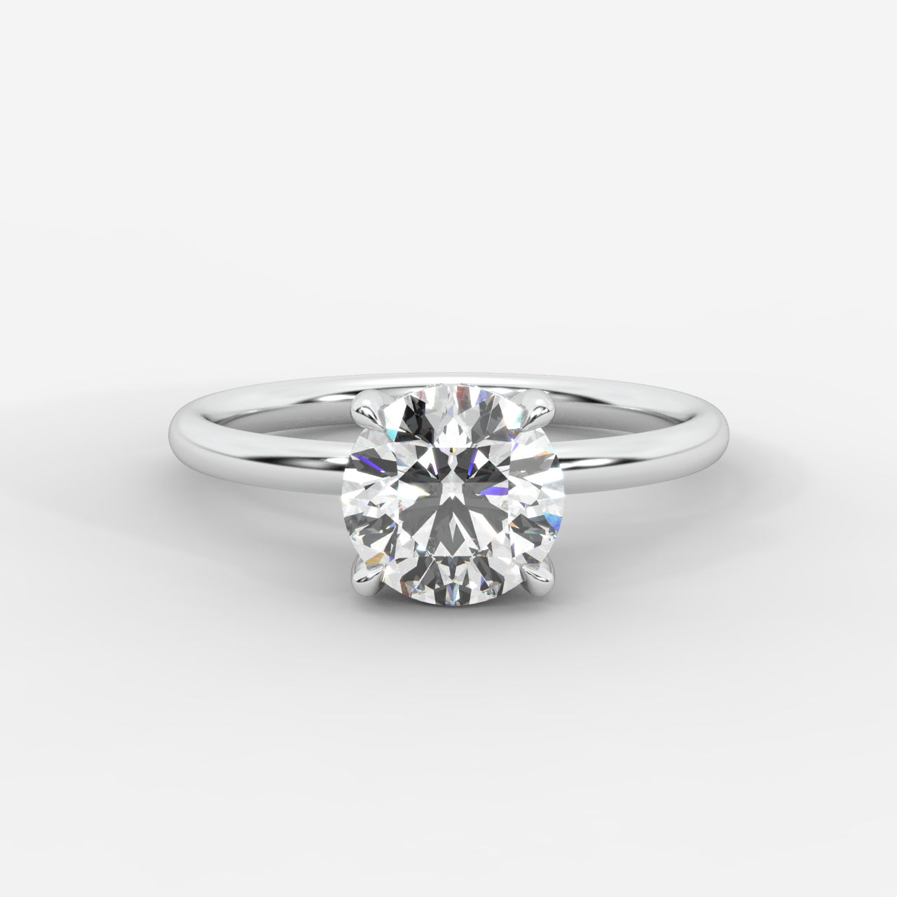 Talia Solitaire Ring With Hidden Halo - Round