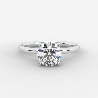Talia Solitaire Ring With Hidden Halo - Round
