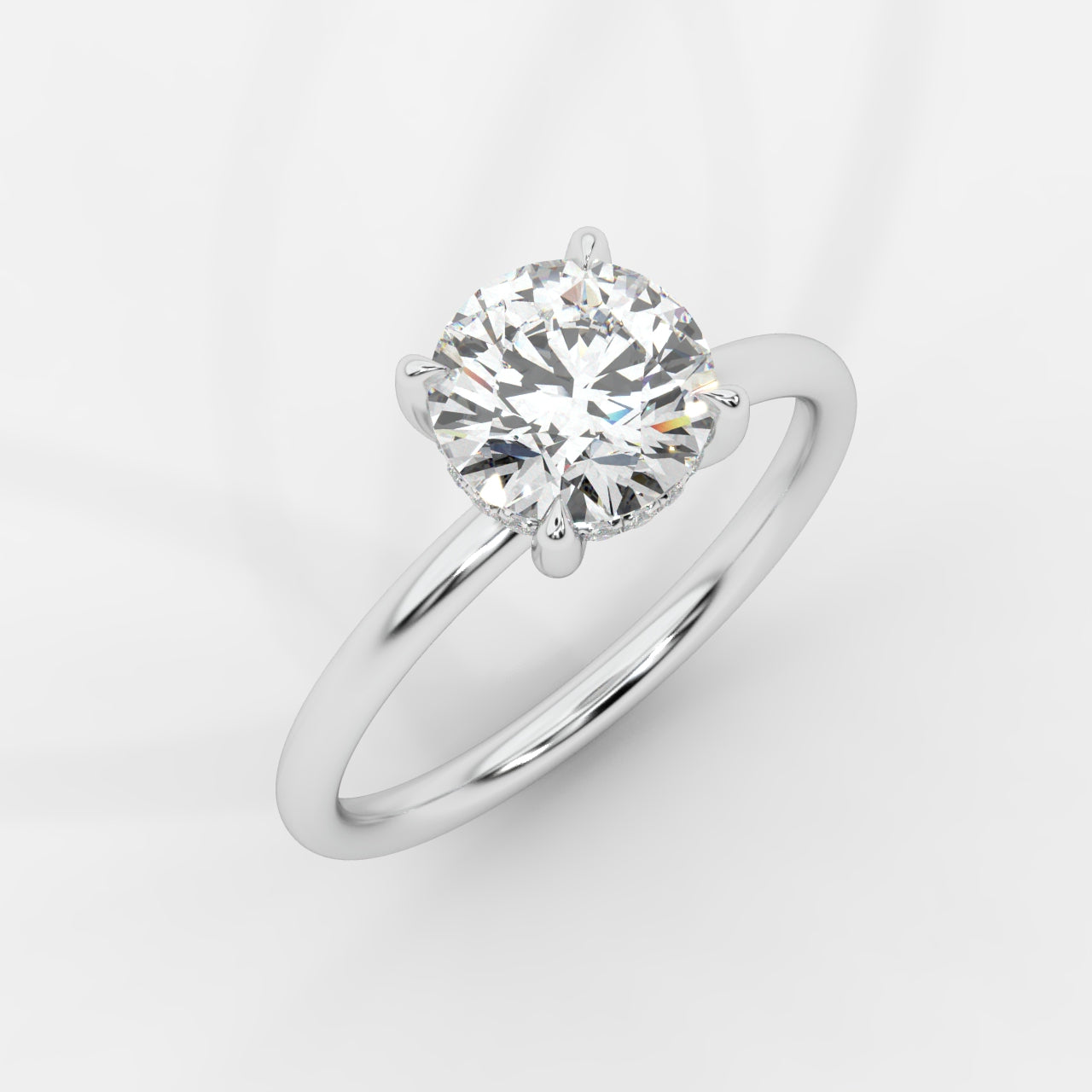 Talia Solitaire Ring With Hidden Halo - Round