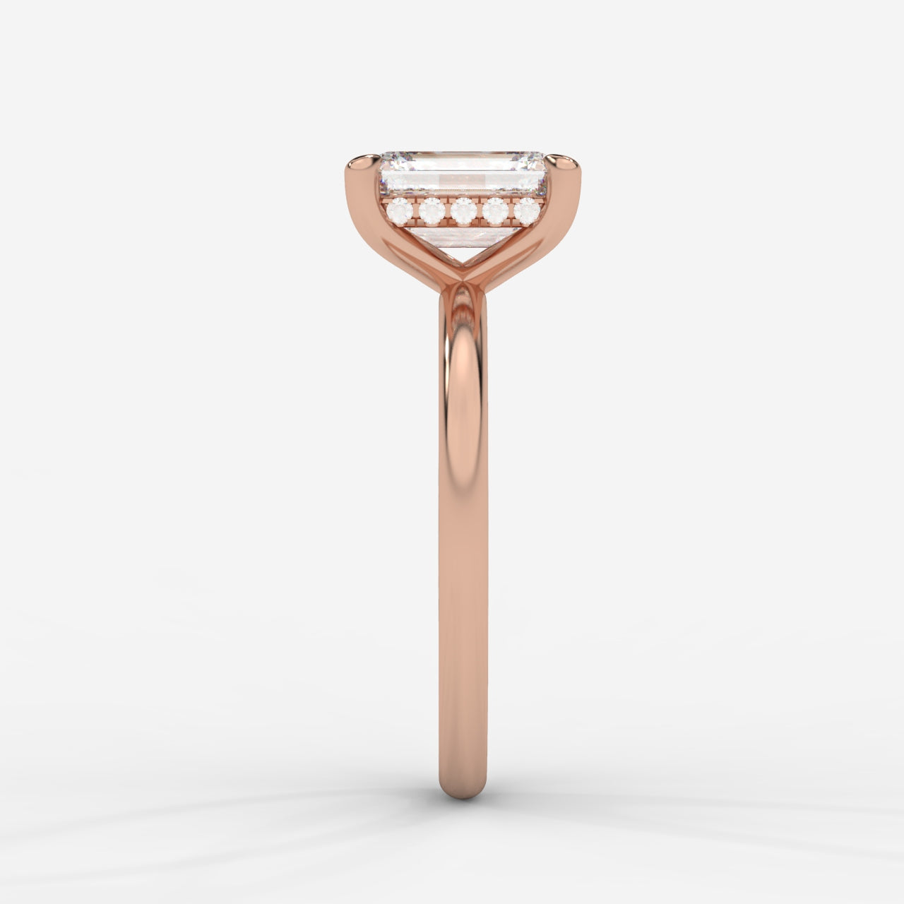 Talia Solitaire Ring With Hidden Halo - Emerald