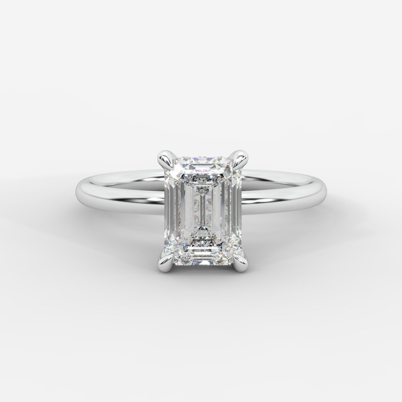 Talia Solitaire Ring With Hidden Halo - Emerald