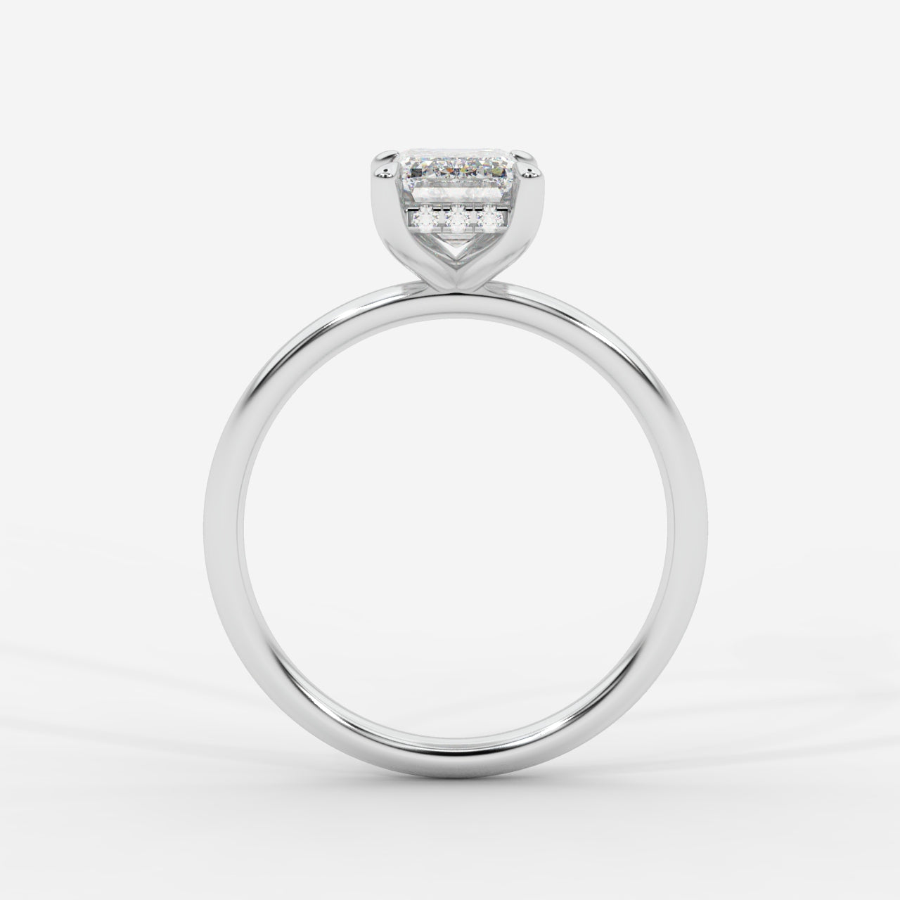 Talia Solitaire Ring With Hidden Halo - Emerald