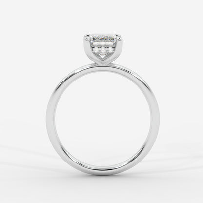Talia Solitaire Ring With Hidden Halo - Emerald