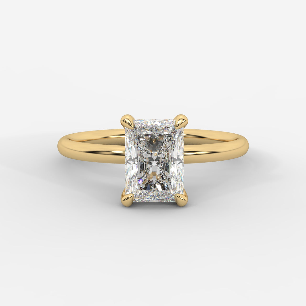 Talia Solitaire Ring With Hidden Halo - Radiant