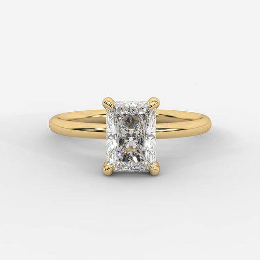 Talia Solitaire Ring With Hidden Halo - Radiant