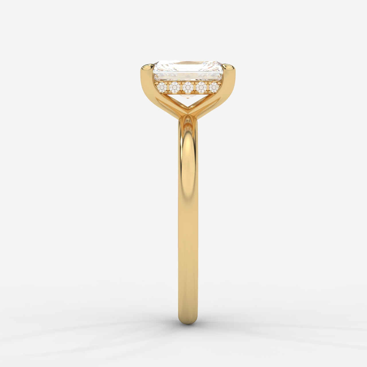 Talia Solitaire Ring With Hidden Halo - Radiant