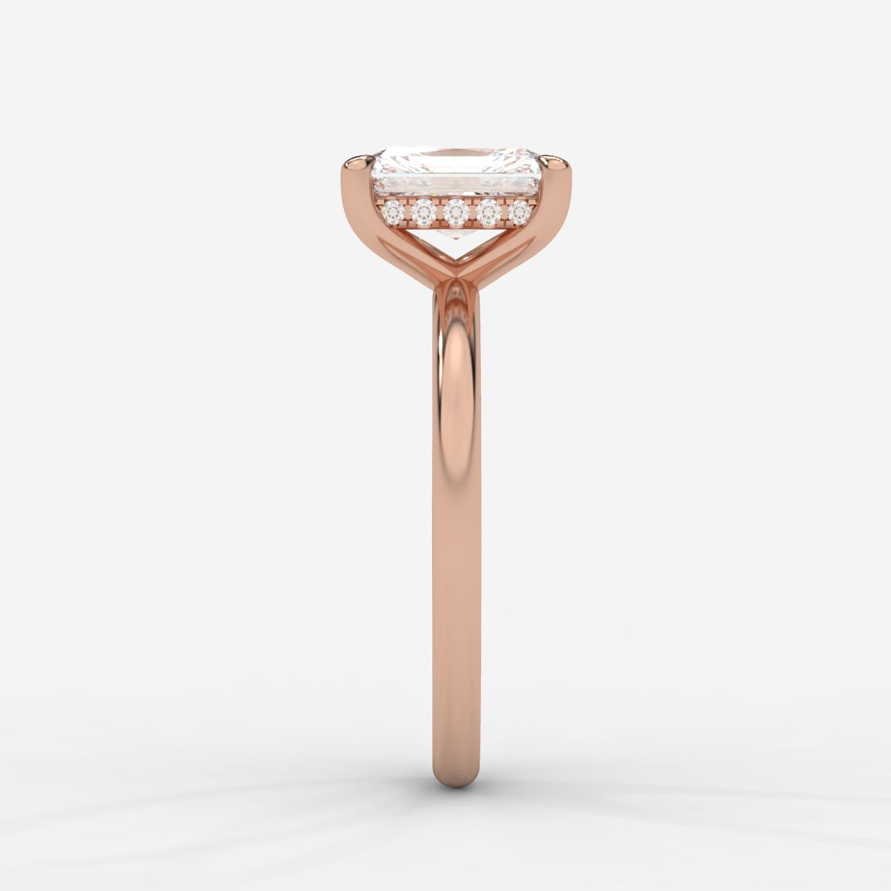 Talia Solitaire Ring With Hidden Halo - Radiant