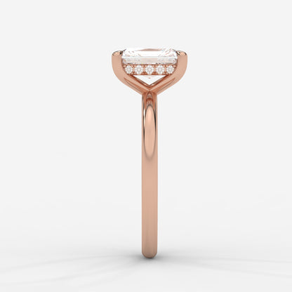 Talia Solitaire Ring With Hidden Halo - Radiant