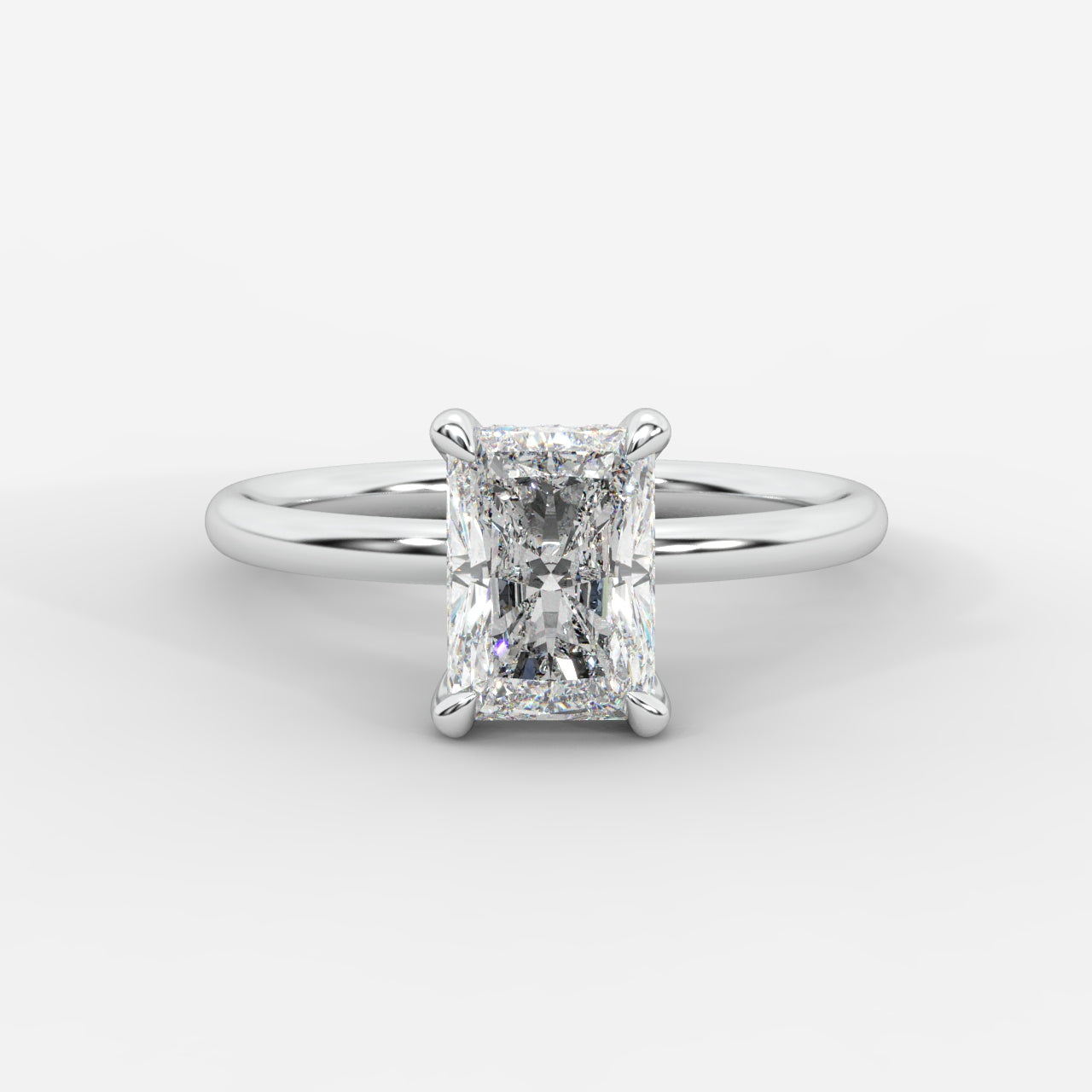 Talia Solitaire Ring With Hidden Halo - Radiant