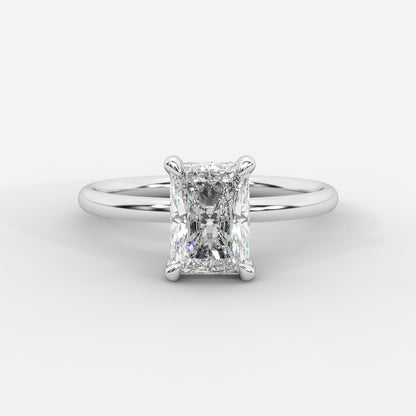 Talia Solitaire Ring With Hidden Halo - Radiant