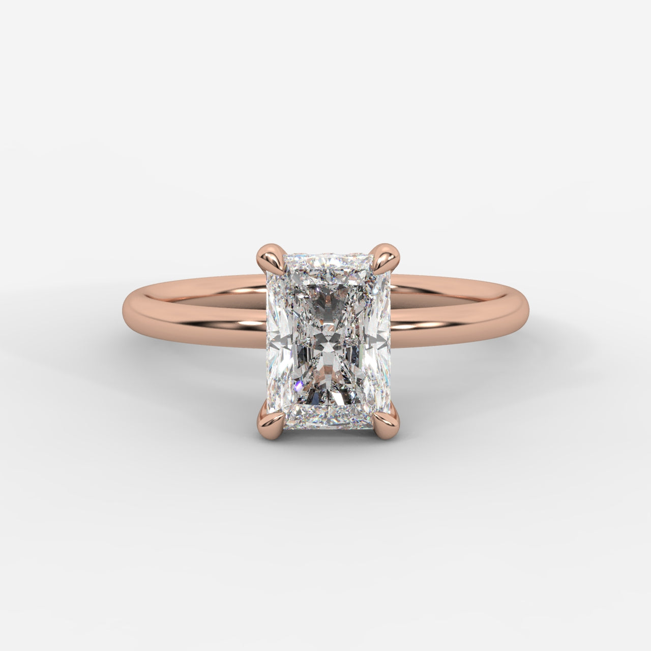 Talia Solitaire Ring With Hidden Halo - Radiant