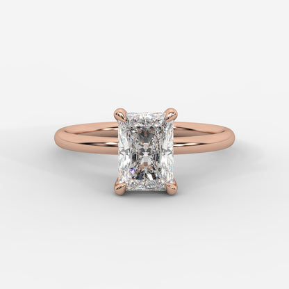 Talia Solitaire Ring With Hidden Halo - Radiant