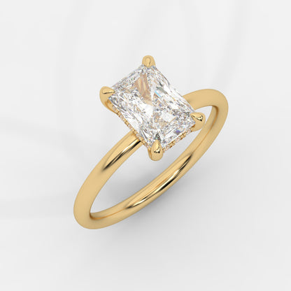 Talia Solitaire Ring With Hidden Halo - Radiant