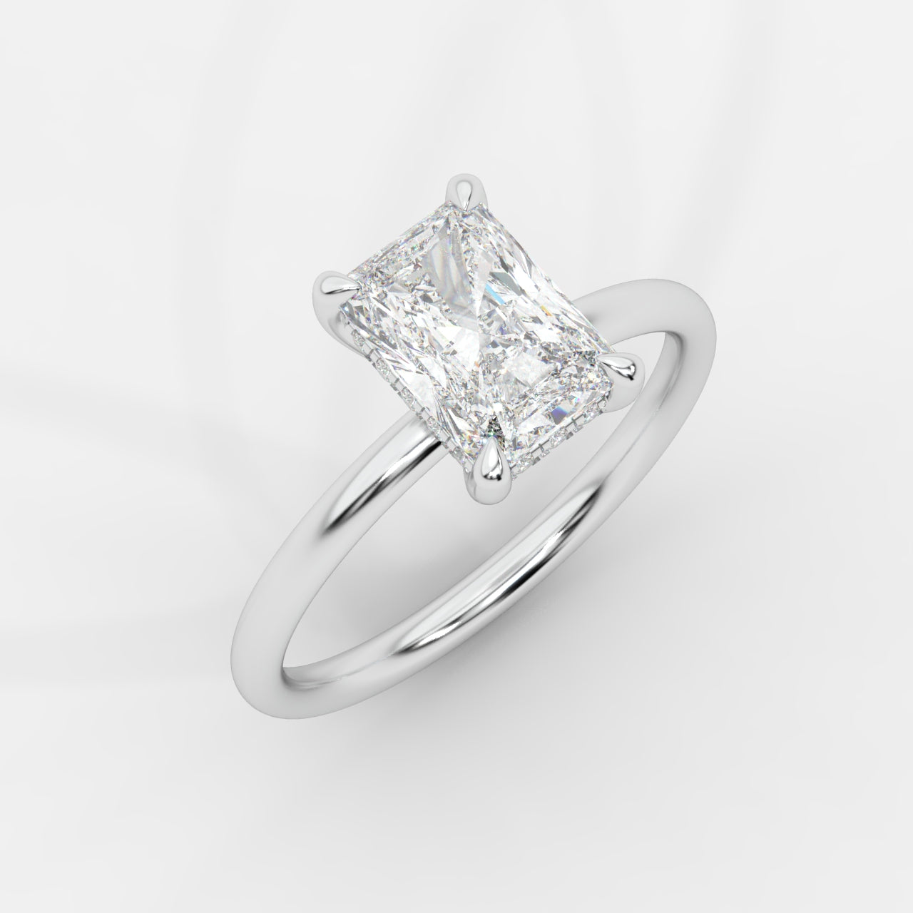 Talia Solitaire Ring With Hidden Halo - Radiant