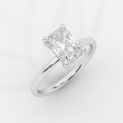 Talia Solitaire Ring With Hidden Halo - Radiant