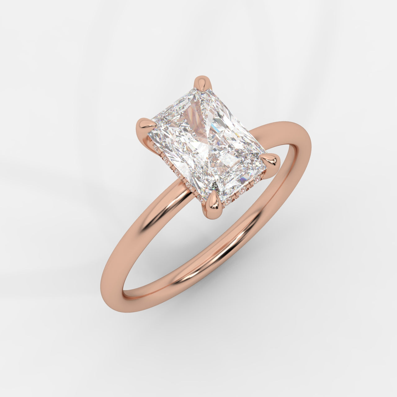 Talia Solitaire Ring With Hidden Halo - Radiant