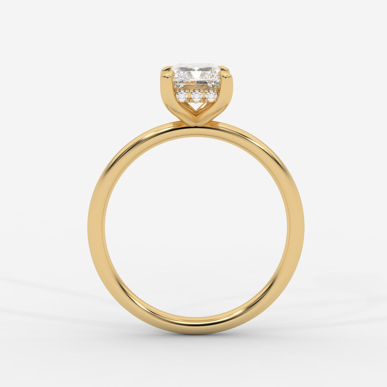 Talia Solitaire Ring With Hidden Halo - Radiant