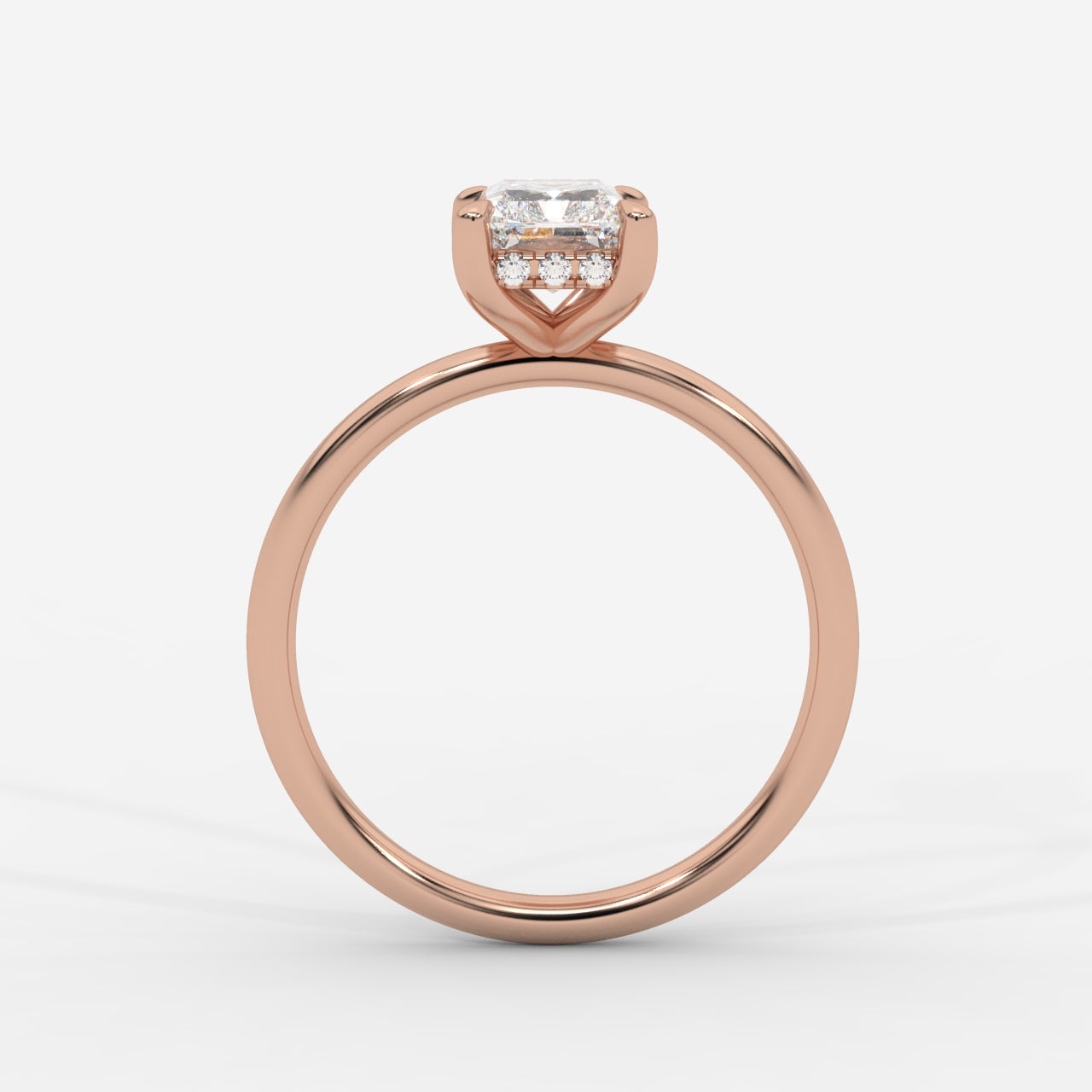 Talia Solitaire Ring With Hidden Halo - Radiant