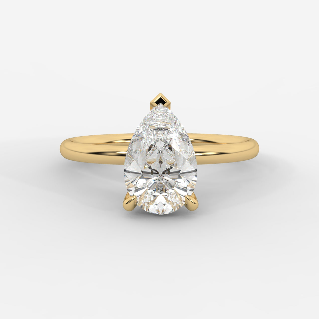 Talia Solitaire Ring With Hidden Halo - Pear