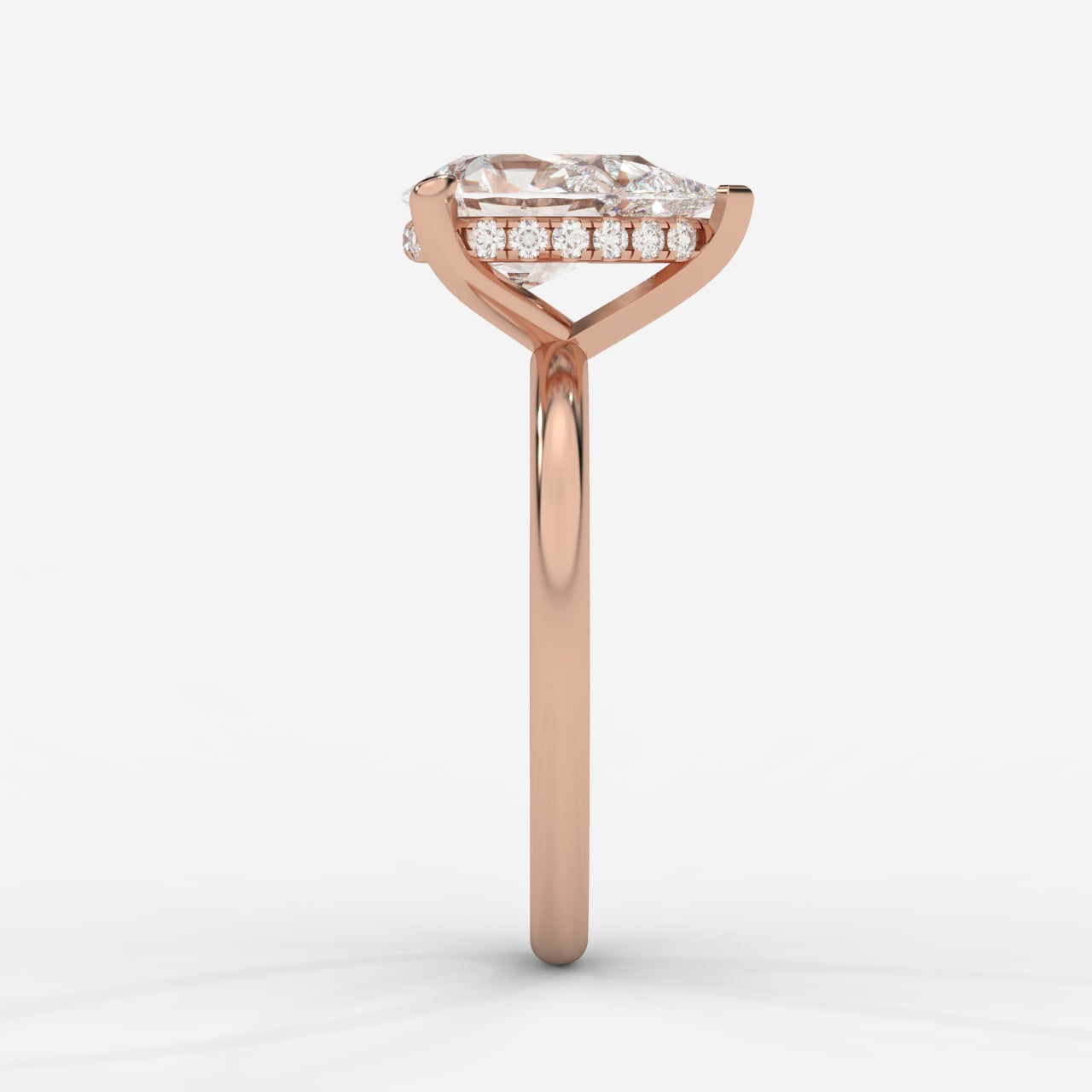 Talia Solitaire Ring With Hidden Halo - Pear