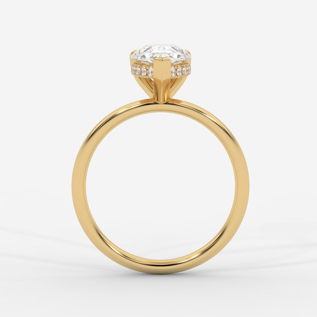 Talia Solitaire Ring With Hidden Halo - Pear