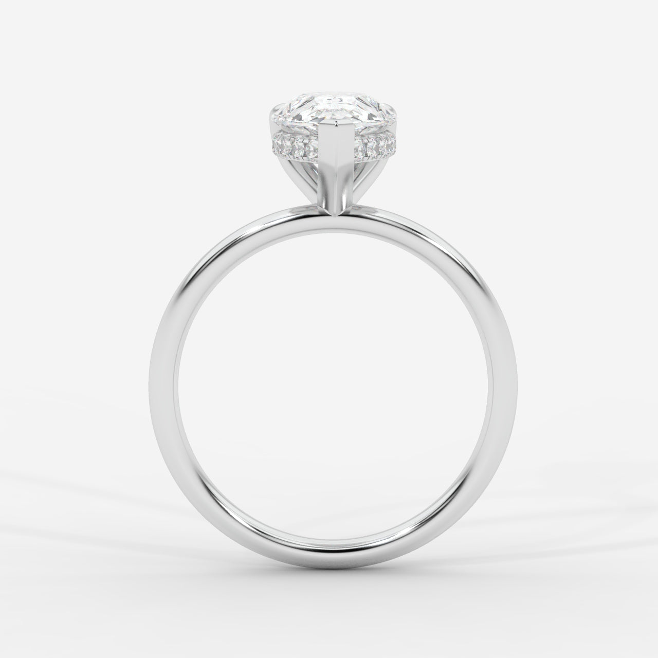 Talia Solitaire Ring With Hidden Halo - Pear