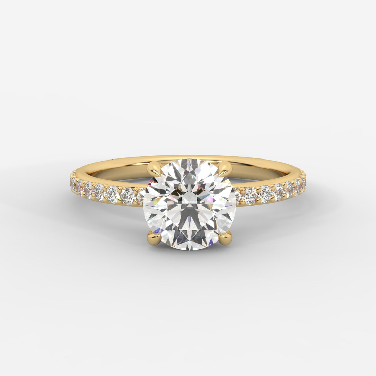 Lindsey Pavé Solitaire Ring - Round