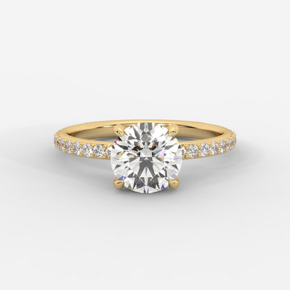 Lindsey Pavé Solitaire Ring - Round