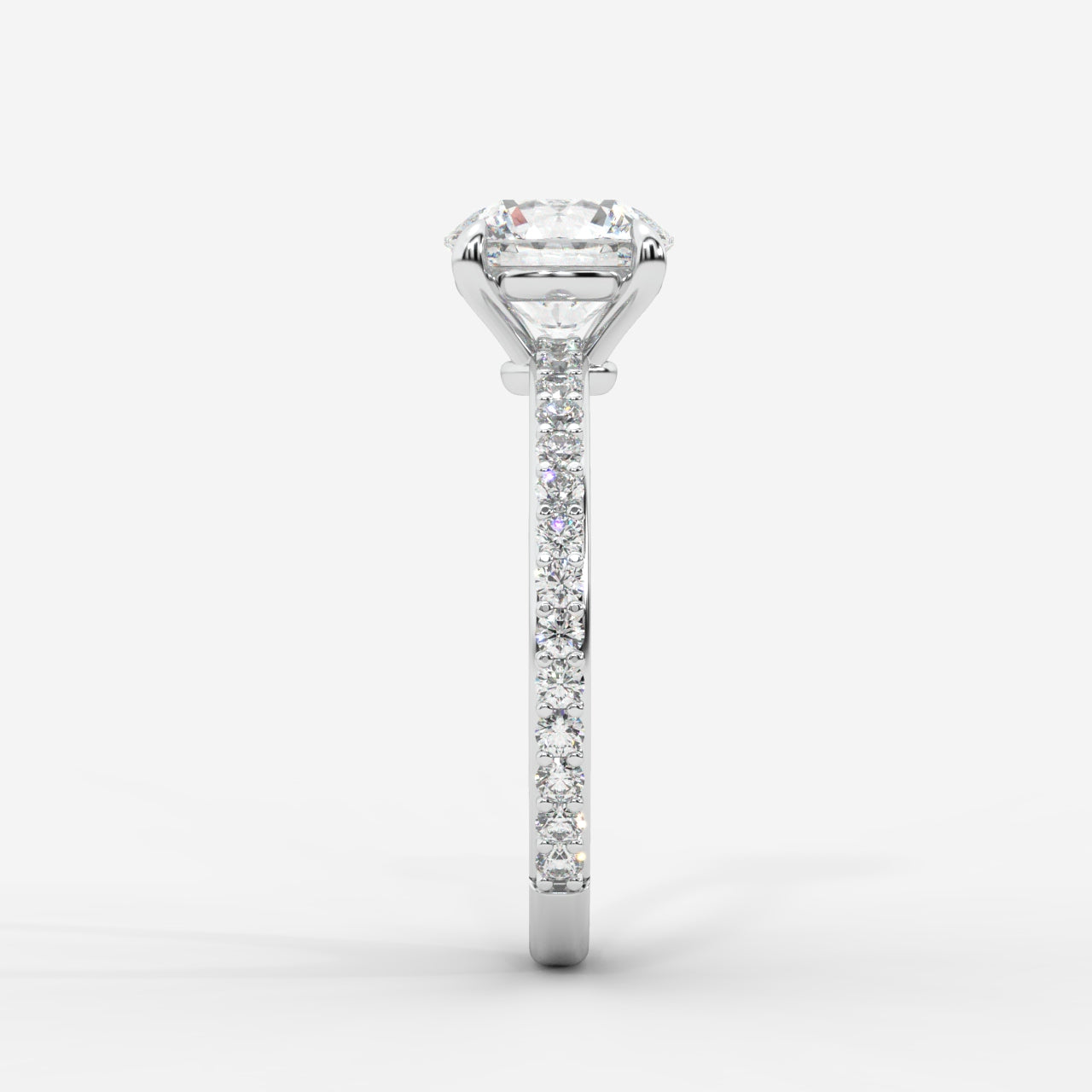 Lindsey Pavé Solitaire Ring - Round
