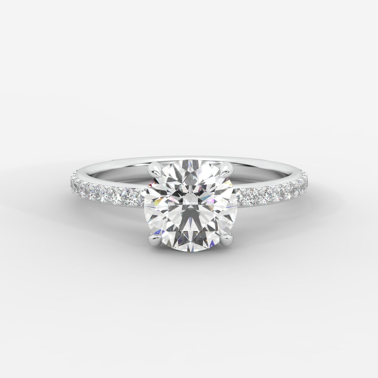 Lindsey Pavé Solitaire Ring - Round