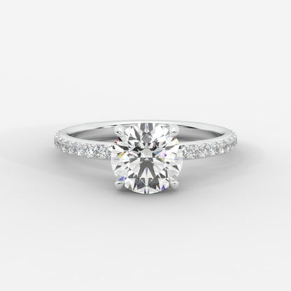 Lindsey Pavé Solitaire Ring - Round