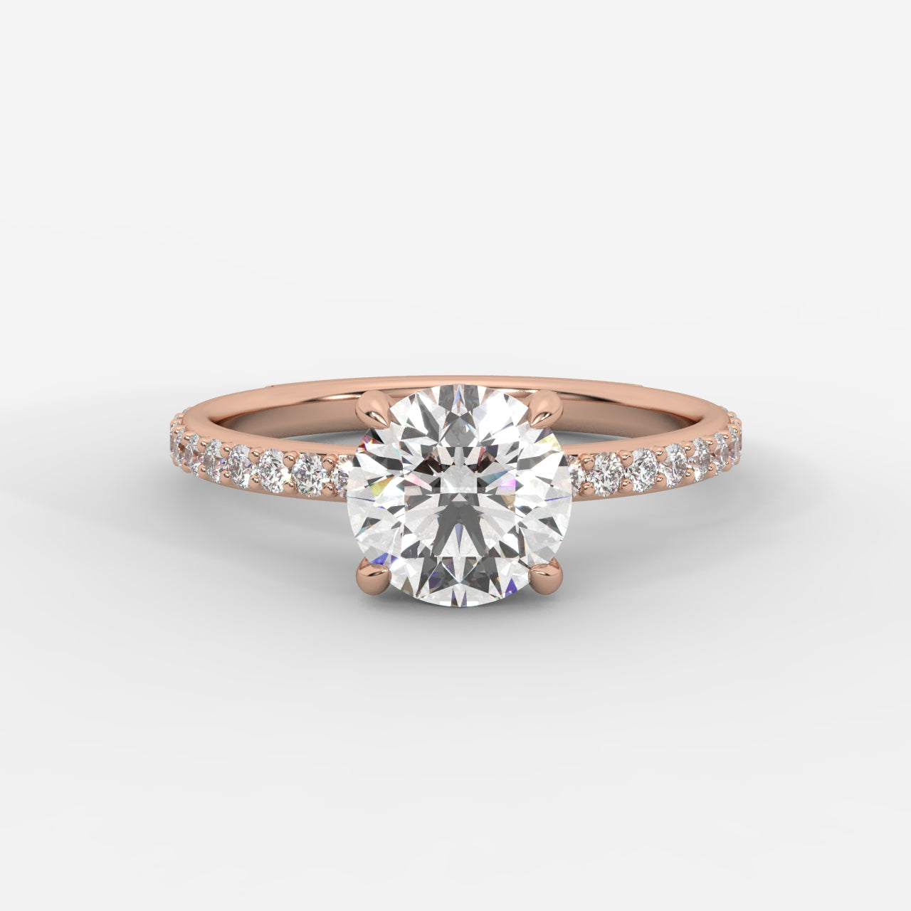 Lindsey Pavé Solitaire Ring - Round